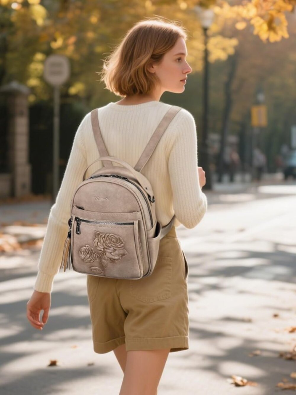 Mini Backpack Purse for Women,Embossed Vegan Leather Small Backpack Fashion Back - Picture 2 of 6